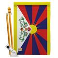 Cosa 28 x 40 in. Tibet Flags of the World Nationality Impressions Decorative Vertical House Flag Set CO3261864